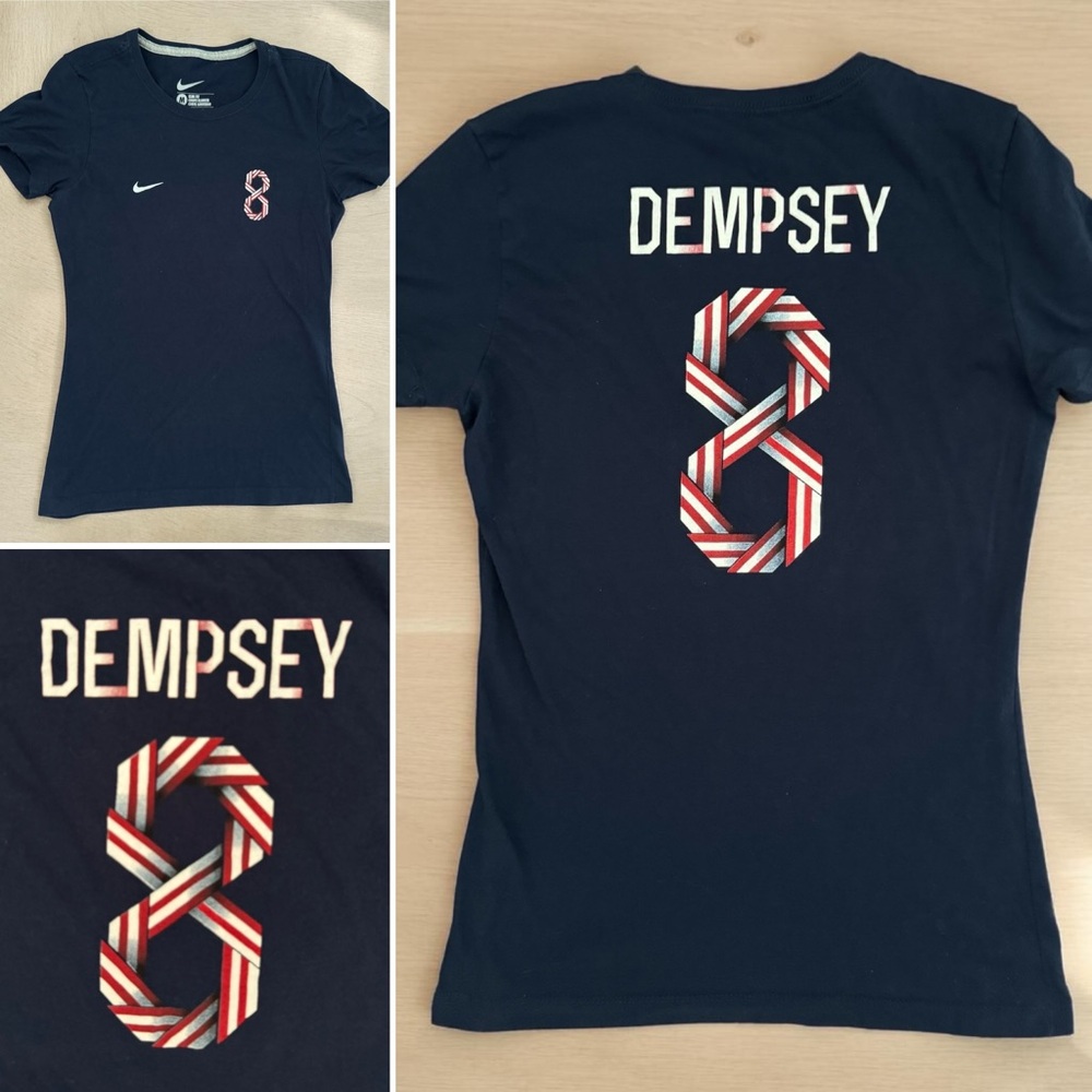 Nike Clint Dempsey #8 USA Soccer Shirt Navy Blue World Cup 2014 USMNT Women M